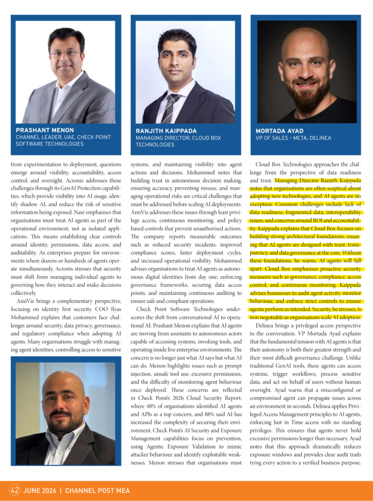 Ranjith Kaippada, MD at Cloud Box Technologies, quoted at the Channel Post MEA on
